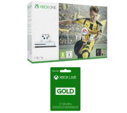 MICROSOFT  Xbox One S with FIFA 17 & Xbox Live Gold 12 Month Subscription Bundle